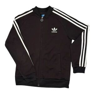 Adidas Track Jacket Boys Size Medium Black